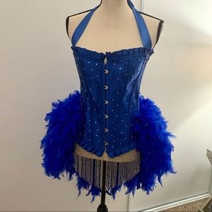 Show Girl Costume (Bustier with Feather Bustle)
